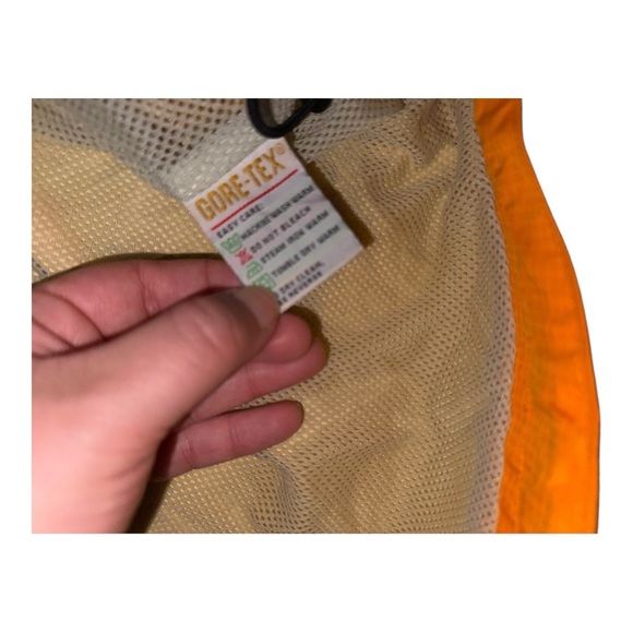 VTG L.L. Bean‎ Gortex hiking windbreaker lightweight in bright orange reflective - Picture 10 of 12